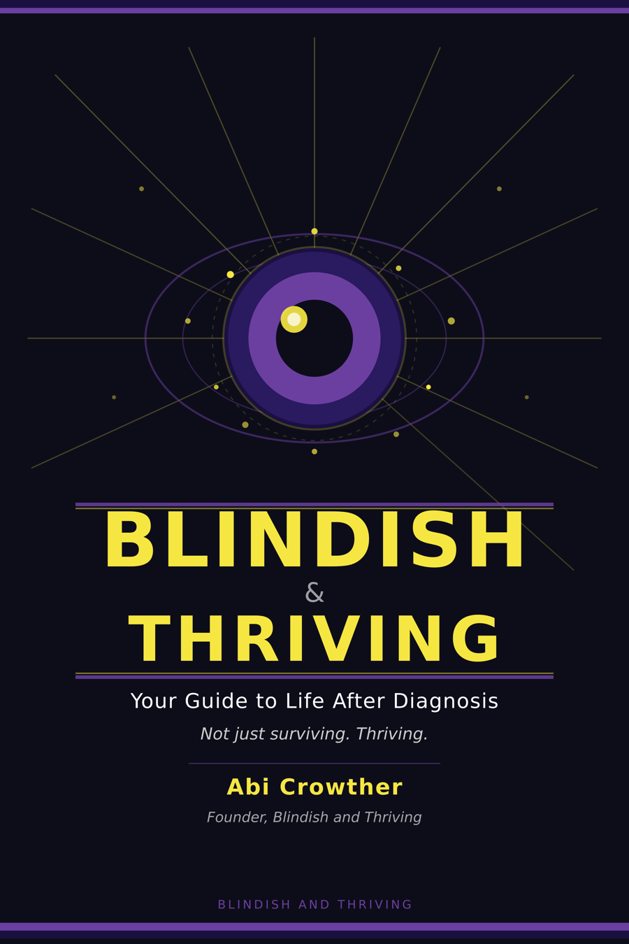 Book cover: Blindish and Thriving — Your Guide to Life After Diagnosis, by Abi Crowther