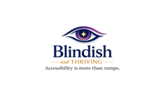 Blindish and Thriving logo — a stylised eye with a golden sparkle